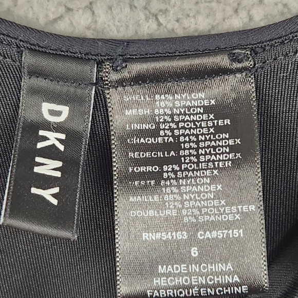 DKNY swimsuit one piece Womens Size 6 Black Studded Pearls - Picture 4 of 5